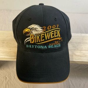 2007 Bikeweek Motorcycle Baseball Hat Daytona Beach Embroidered Logo